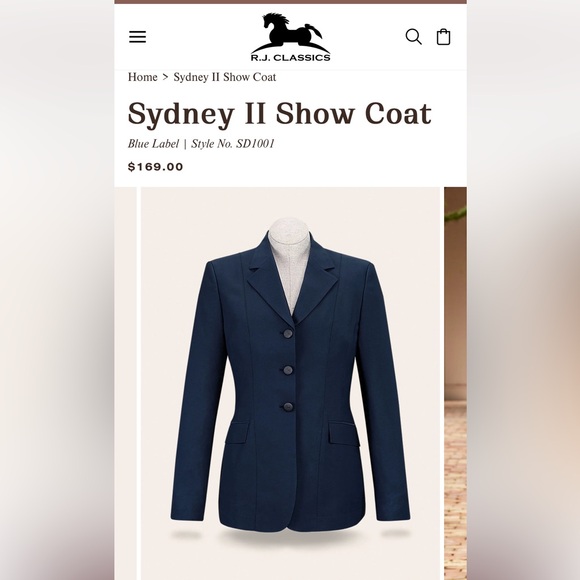 R.J. Classics Sydney II Show equestrian riding coat - Picture 2 of 9